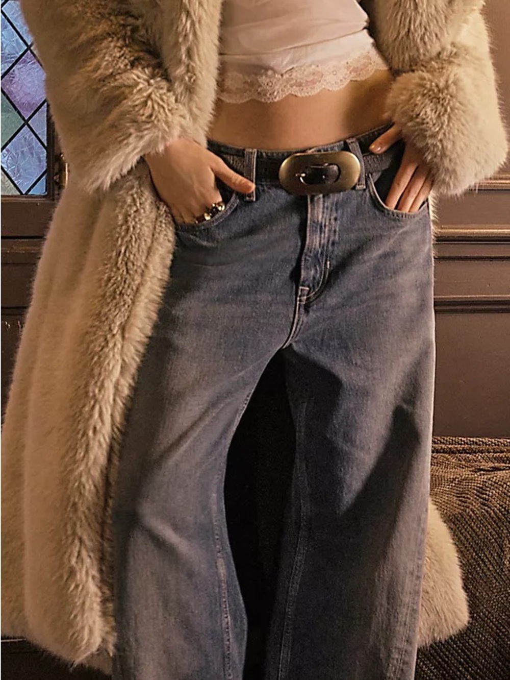 NWT Free People Melrose Leather Belt - size M - L